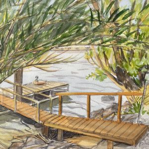 Guarding Goose at Sunset